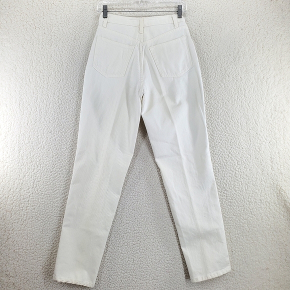 Vtg Fredericks Hollywood White Hi Rise Tapered Jean 9 10 25x30 Floral Embroidery - Picture 14 of 14